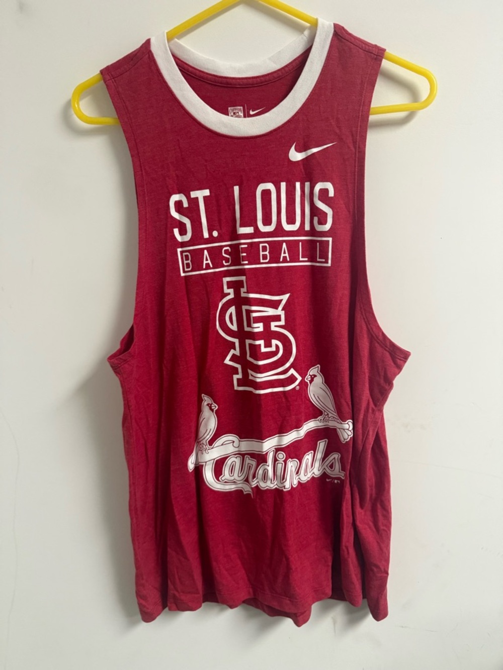 Nike Red St. Louis Cardinals Tank Top with White Trim
